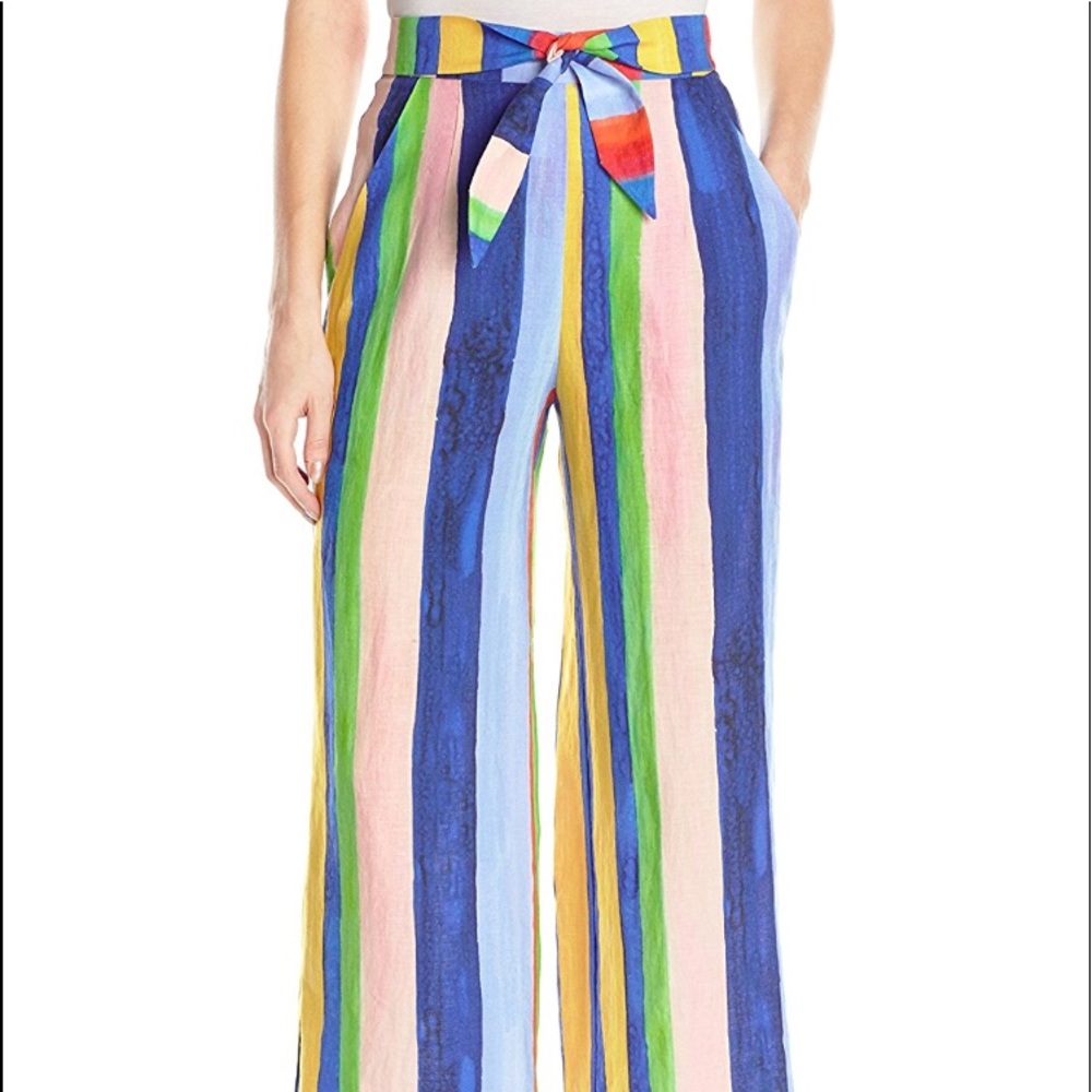 Mara Hoffman High Waist Tie Front Stripe Pants
